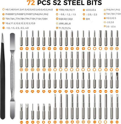  Electric Screwdriver with OLED Smart Display - 78-in-1 Mini Precision Screwdriver Set, 0.5N.M High Torque, Magnetic Storage Case, Rechargeable Cordless Repair Tool Kit for PC, PS5, Laptop, and Camera