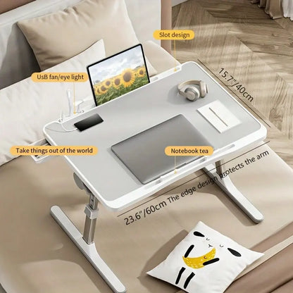 Portable Laptop Stand | Integrated USB-C Hub with Quiet Cooling Fan and Adjustable LED Light