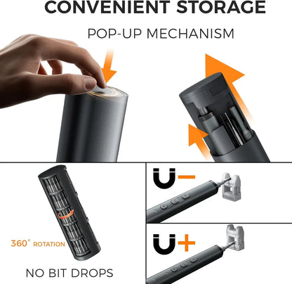  Electric Screwdriver with OLED Smart Display - 78-in-1 Mini Precision Screwdriver Set, 0.5N.M High Torque, Magnetic Storage Case, Rechargeable Cordless Repair Tool Kit for PC, PS5, Laptop, and Camera