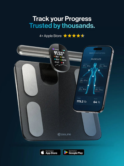 Bluetooth Smart Scale Full Body Metrics with Apple Sync and Fitness Tracking