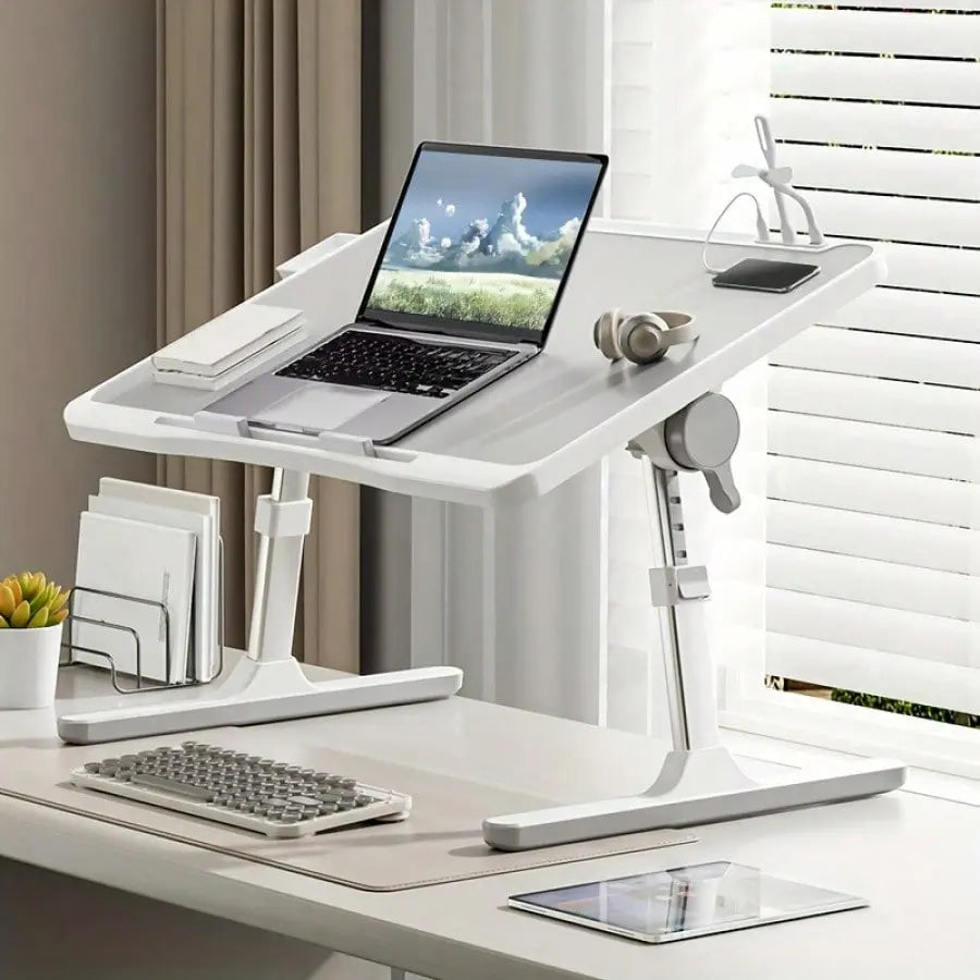 Portable Laptop Stand | Integrated USB-C Hub with Quiet Cooling Fan and Adjustable LED Light