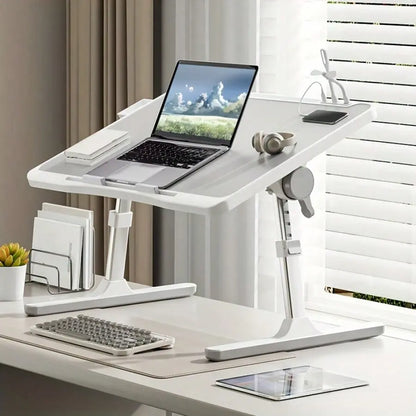 Portable Laptop Stand | Integrated USB-C Hub with Quiet Cooling Fan and Adjustable LED Light