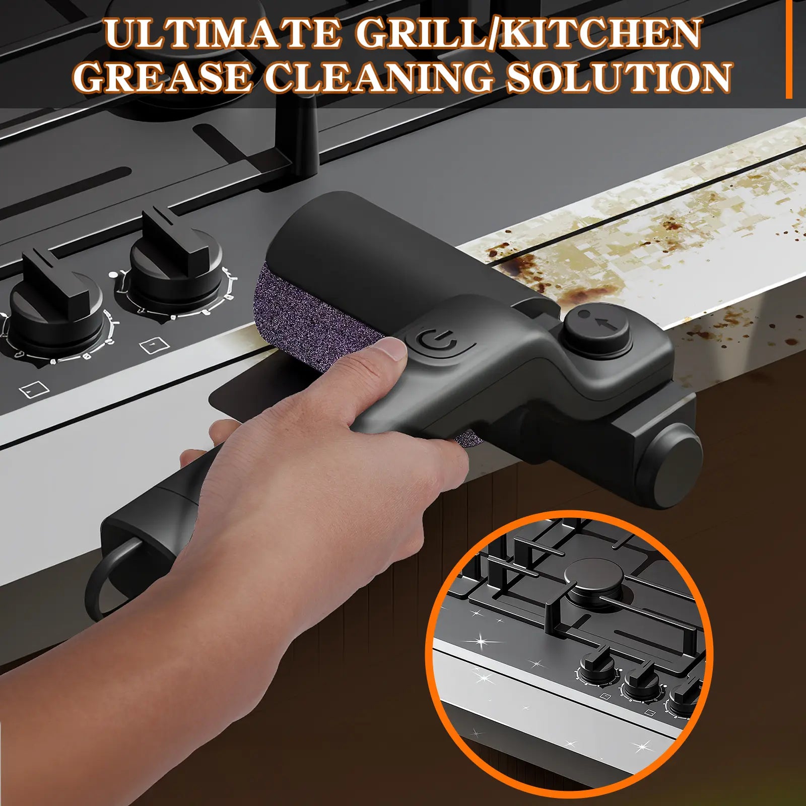 Cordless Electric BBQ Grill Brush with Rechargeable Battery, 3-Speed Settings, and 180° Adjustable Head for Outdoor Grill Cleaning