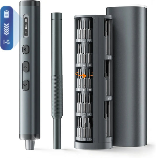  Electric Screwdriver with OLED Smart Display - 78-in-1 Mini Precision Screwdriver Set, 0.5N.M High Torque, Magnetic Storage Case, Rechargeable Cordless Repair Tool Kit for PC, PS5, Laptop, and Camera