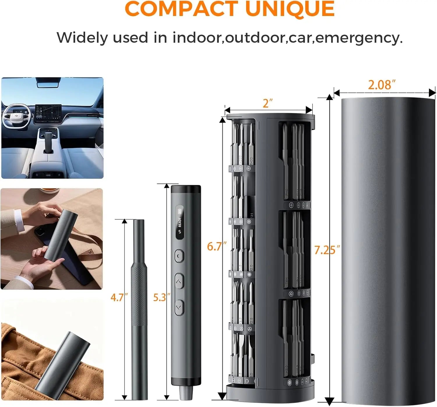  Electric Screwdriver with OLED Smart Display - 78-in-1 Mini Precision Screwdriver Set, 0.5N.M High Torque, Magnetic Storage Case, Rechargeable Cordless Repair Tool Kit for PC, PS5, Laptop, and Camera